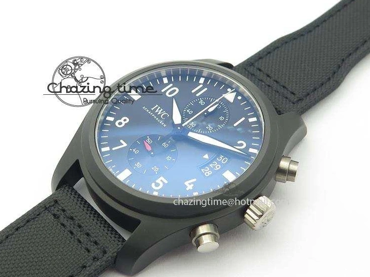 MIROTIME 0321 EasyCare Pilot Chrono IW388001 Real Ceramic ZF 1:1 Best Edition On Black Nylon Strap A 7279